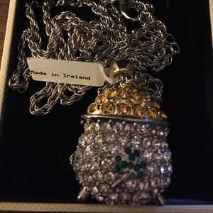 Rope Necklace with Crystal Charm